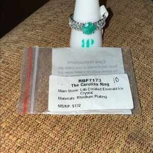 Bomb Party Lab Created Emerald Ice Crystal Ring